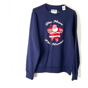 Old Navy The More The Merrier Santa Holiday Sweatshirt NWT